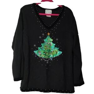 The Quacker Factory Vintage Ugly Christmas Sweater Size L